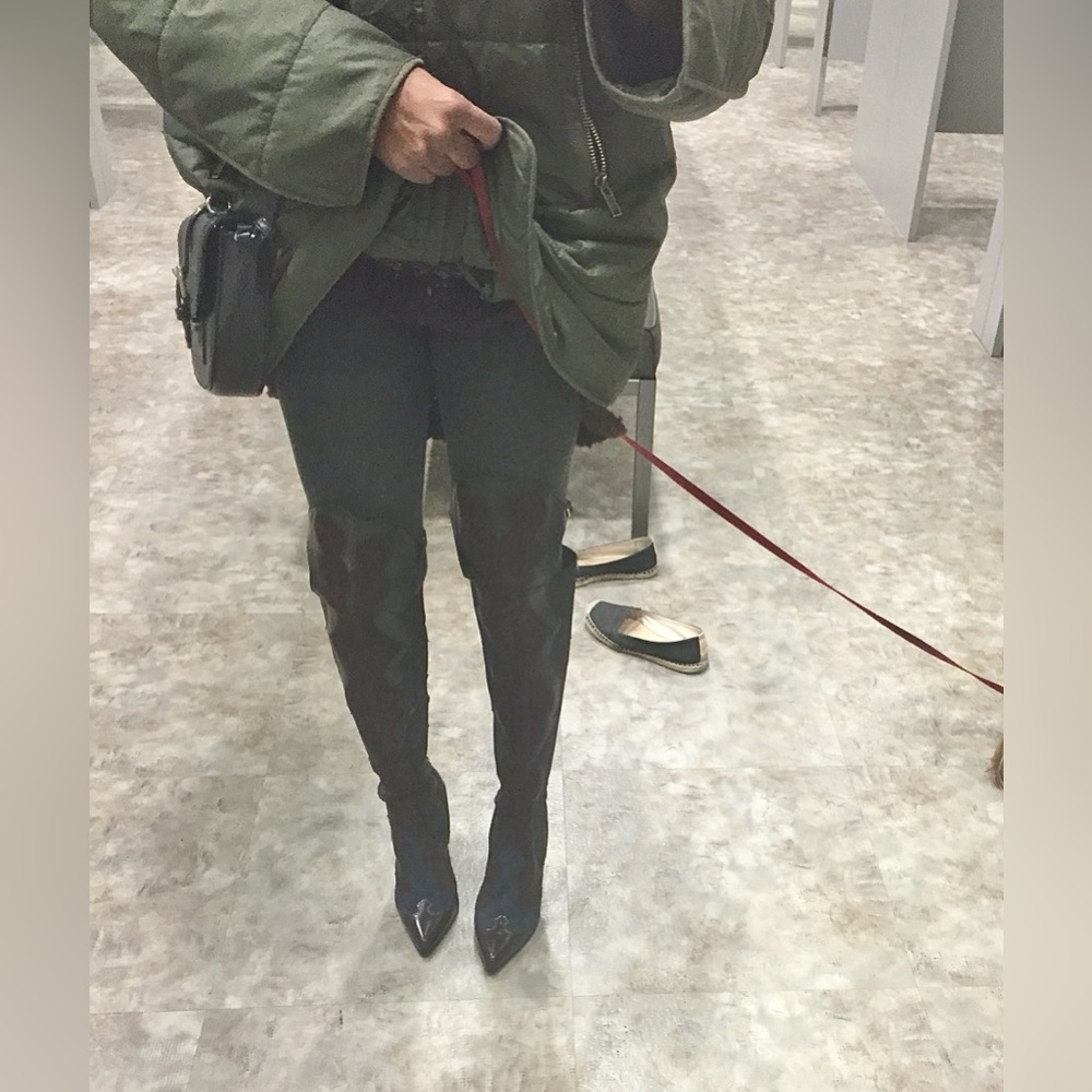 SERGIO ROSSI Suede Over The Knee Boots - Picture 4 of 5